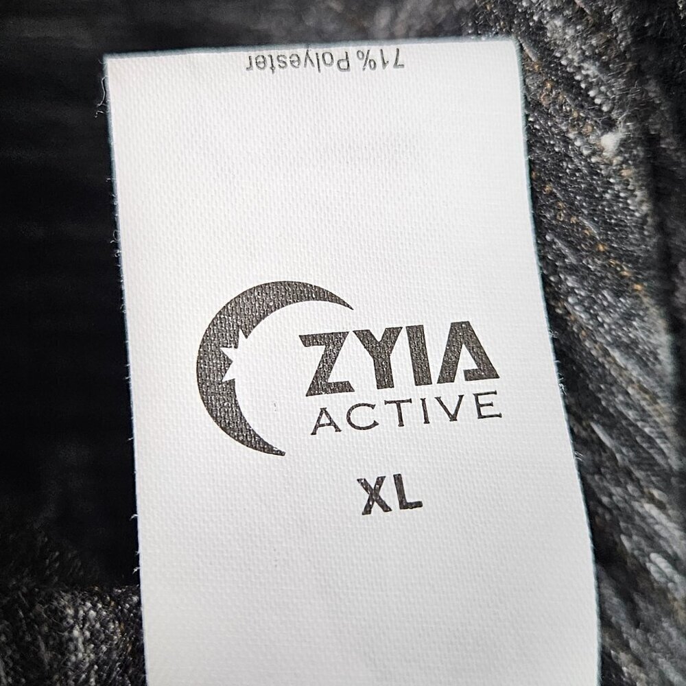 ZYIA Active Infinity Wrap Tie Front Tank Black/Gray Heather XL - Picture 4 of 8